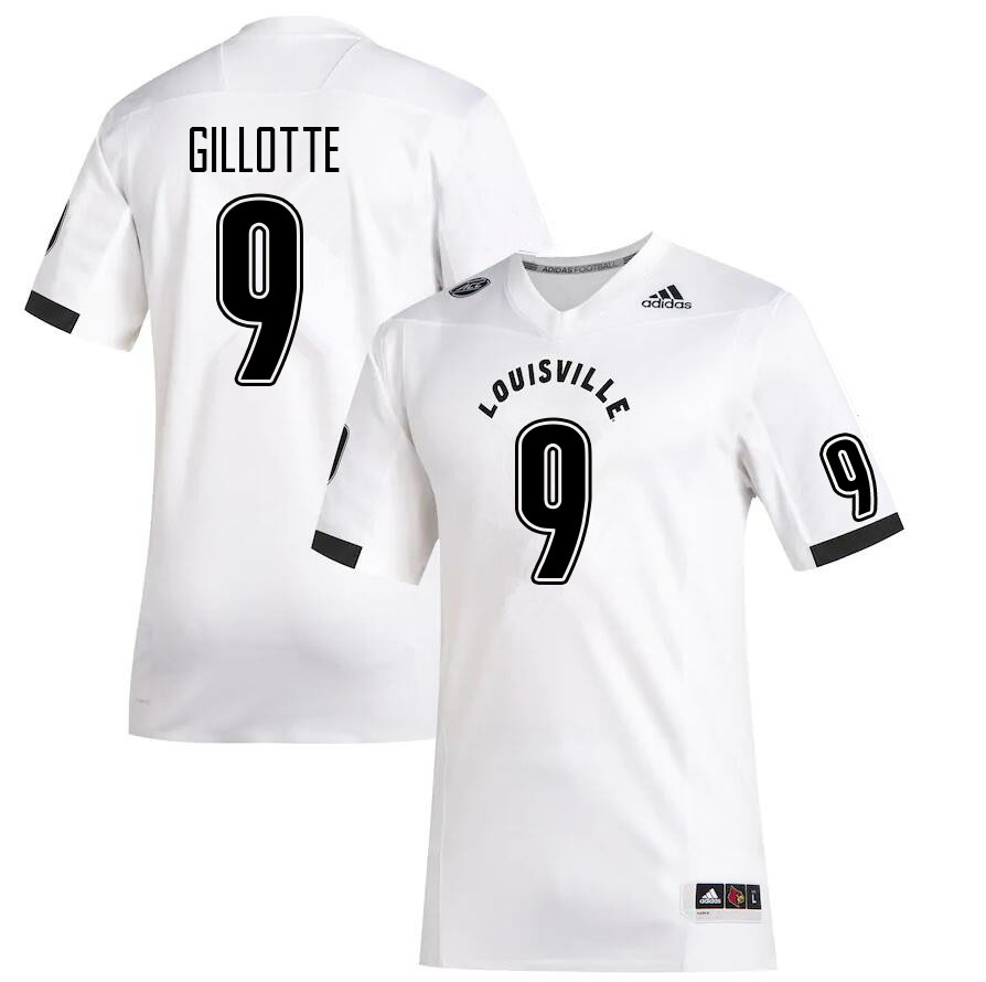 Men #9 Ashton Gillotte Louisville Cardinals College Football Jerseys Sale-White